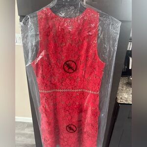 Micheal Kors Red Lace Sleeveless Dress